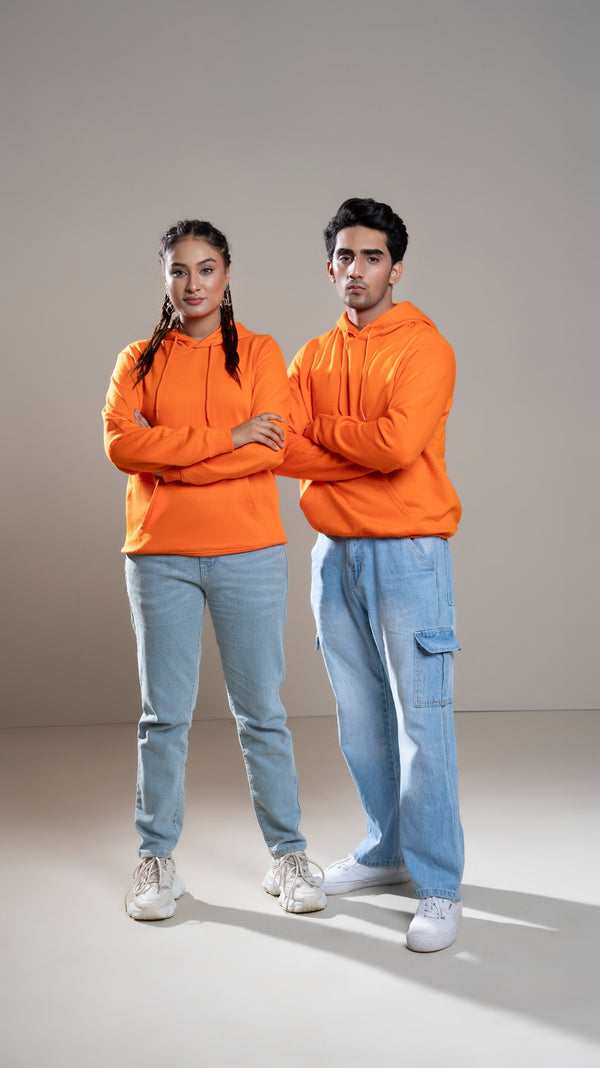 Comfort Fit Bold Orange Fleece Pullover Hoodie