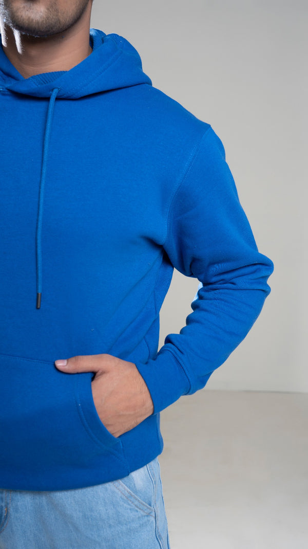 Unisex Clever Blue Fleece Comfort Fit Pullover Hoodie